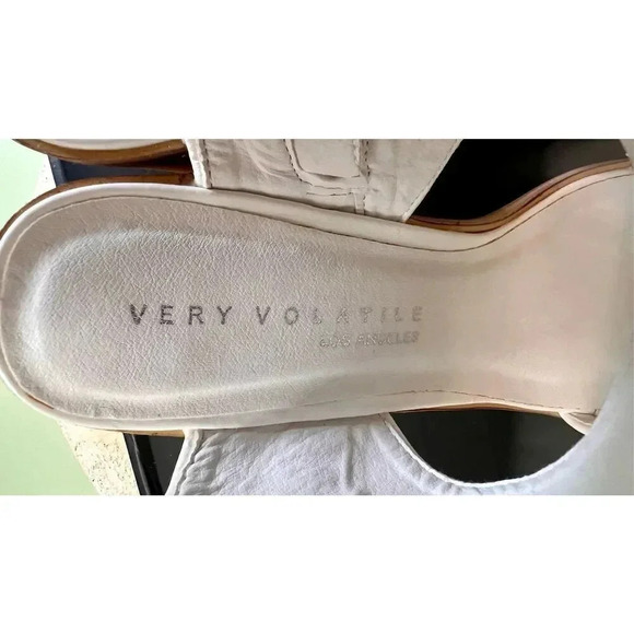 Very Volatile Womens White Marvelellette Glitter Zip Block Heels Sandals Size 9 - Picture 12 of 14